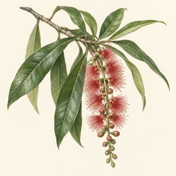 Barringtonia acutangula botanical pencil study Pencil botanical study of Barringtonia acutangula