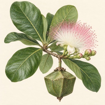 Barringtonia asiatica botanical pencil study Pencil botanical study of Barringtonia asiatica