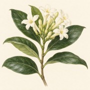 Pencil study of Fagraea fragrans