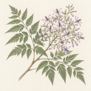 Melia azedarach botanical pencil study Pencil botanical study of Melia azedarach