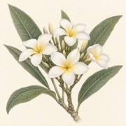 Pencil study of Plumeria alba