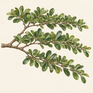 Terminalia mantaly botanical pencil study Pencil botanical study of Terminalia mantaly
