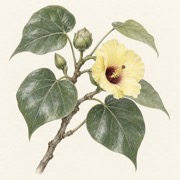 Pencil study of Thespesia populnea
