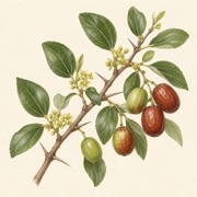 Pencil study of Ziziphus jujuba